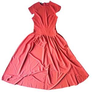 NWT Flamingo High Front Orange Maxi Dress Women's Small